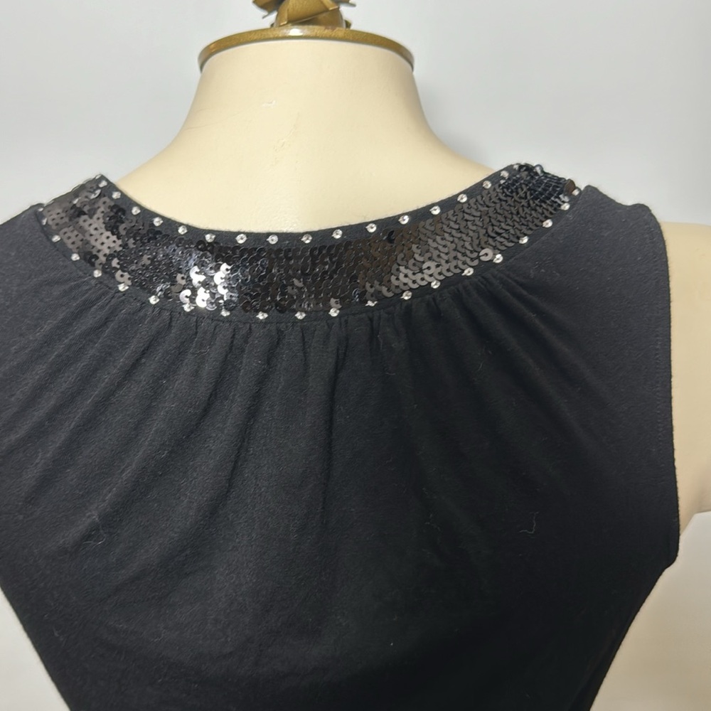 Cache Black Top With Sequins - image 4
